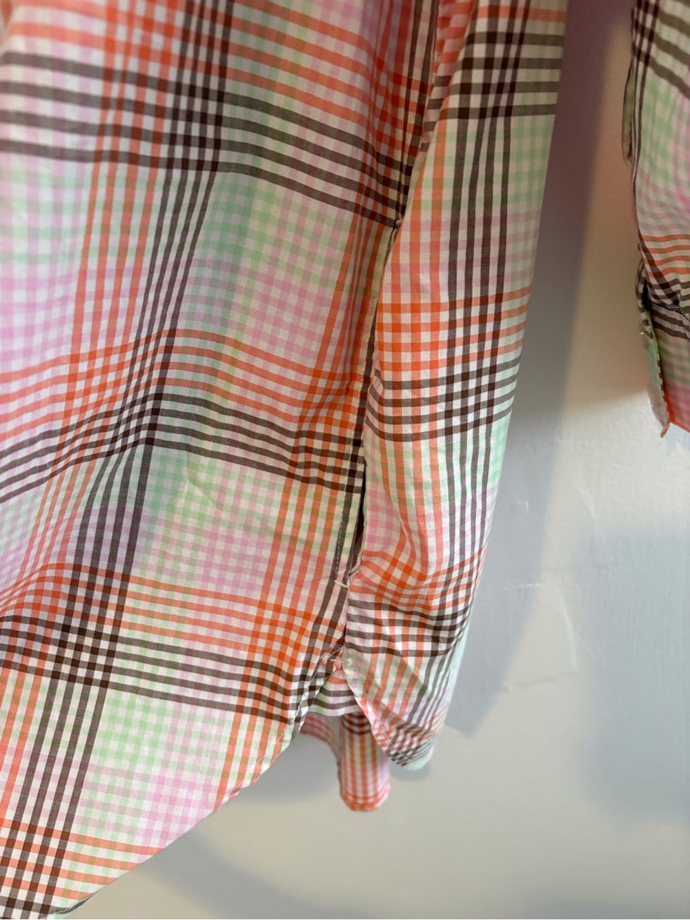 Lands' End Pink Plaid Tunic Preppy Cotton Shirt - Picture 9 of 10